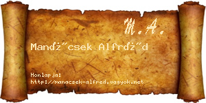 Manácsek Alfréd névjegykártya